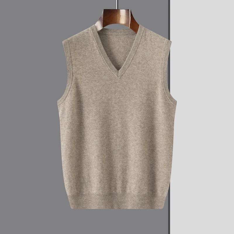 男士单股线羊绒马甲背心