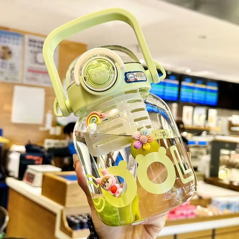 大肚玻璃杯茶水分离新款带吸管水杯女学生大容量上学专用花茶杯子