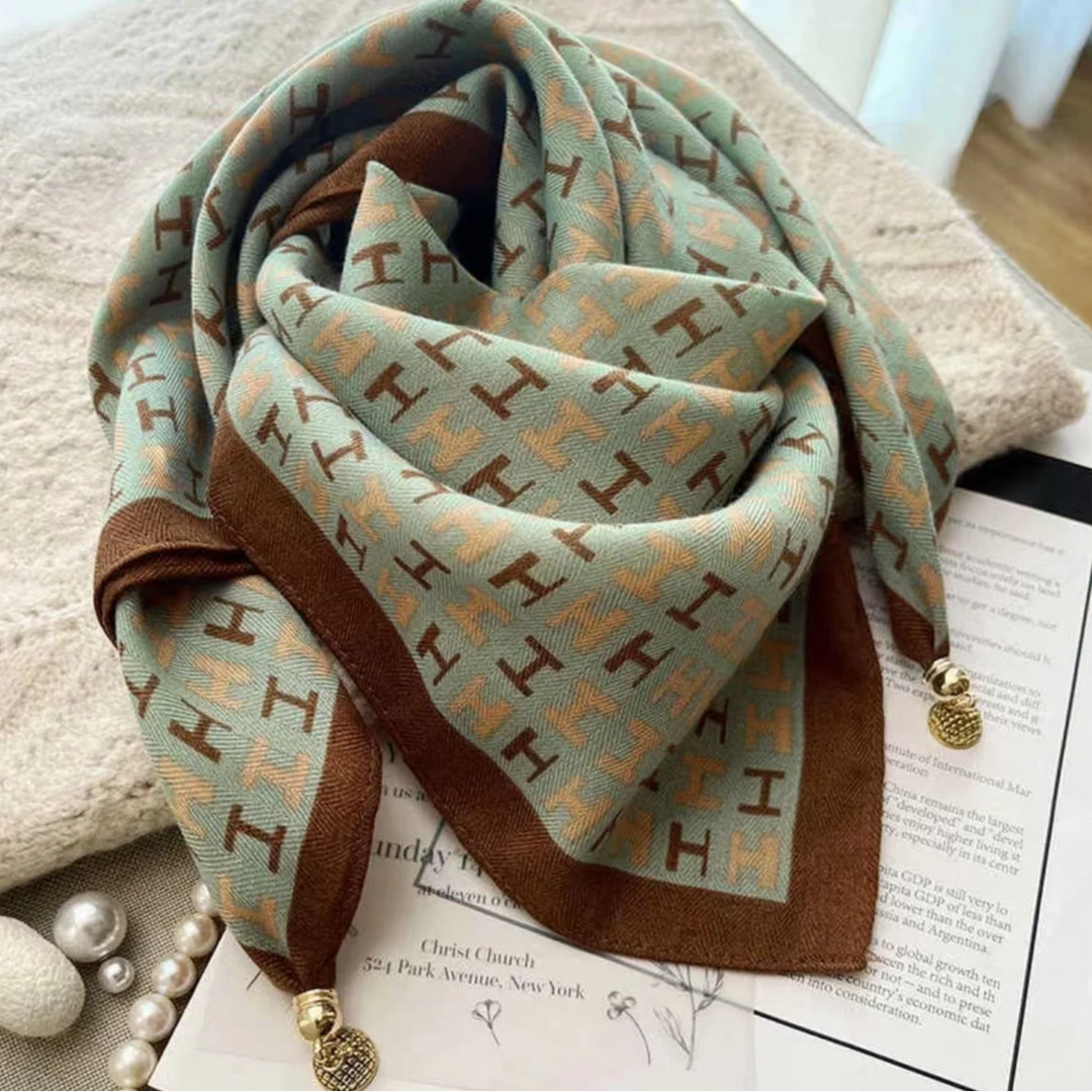 围脖春秋款方巾丝巾女2024新款磁吸扣护颈小围巾女秋冬季脖子.