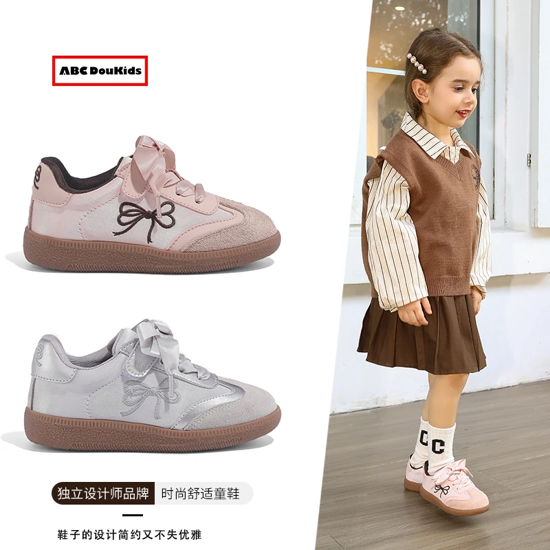 ABC Doukids女童德训鞋2025秋冬新款儿童运动鞋软底宝宝休闲板鞋