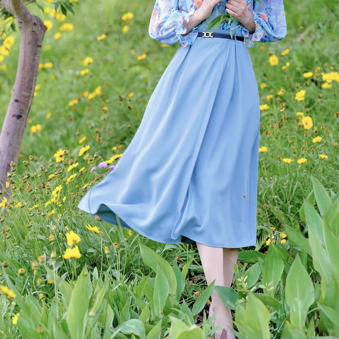 【红姐福利）原89，韩版高腰显瘦西装半身裙(送腰带，有裙兜，裙长78）