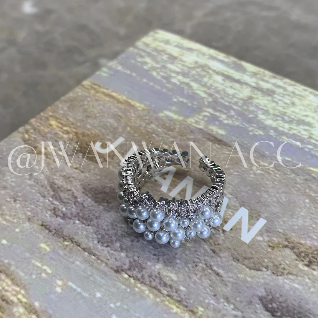 铜合金戒指 星云繁星.璀璨不规则小米珠闪钻戒指04MY2183SM