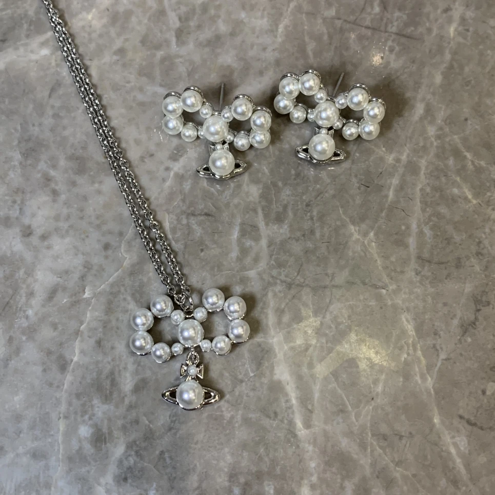 铜合金仿珍珠吊坠 设计师小海珠土星小吊坠时尚套装YT2135QX