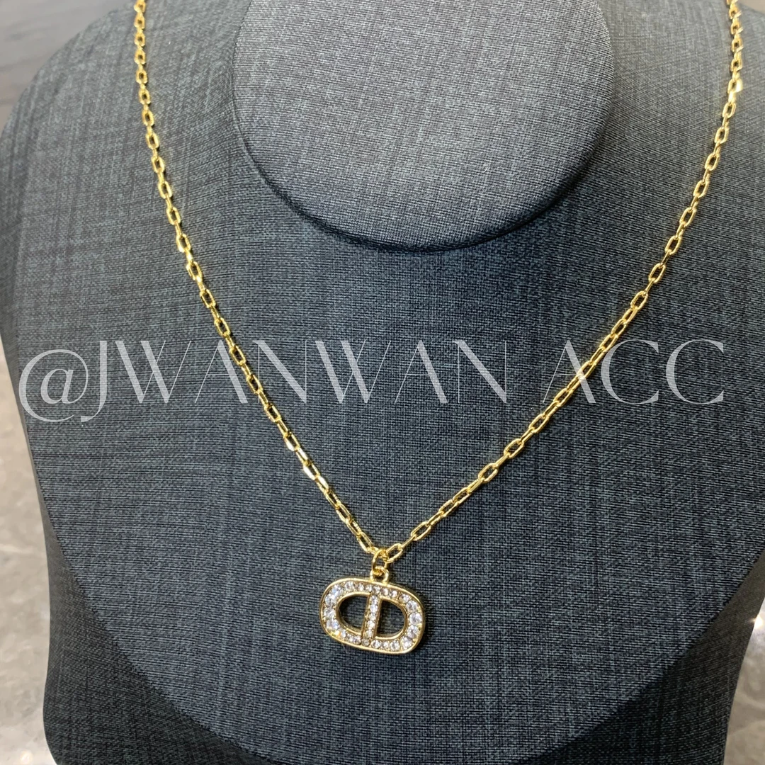 铜合金锆石项链 简约金鼻.双面戴高级感金色猪鼻长项链08MY1558