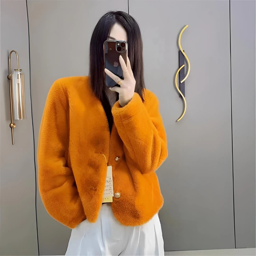 2粒扣时装周金标环A草草设计师时尚潮牌气质短款外套