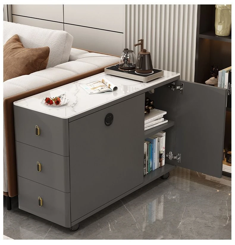 轻奢沙发边柜客厅可移动角几边角柜家用阳台置物岩板边几柜侧边柜