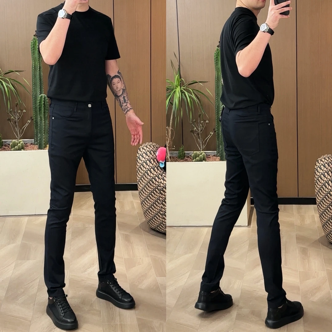 1011裤子先生早春新品高品质时尚简约百搭休闲舒适纯黑色牛仔裤