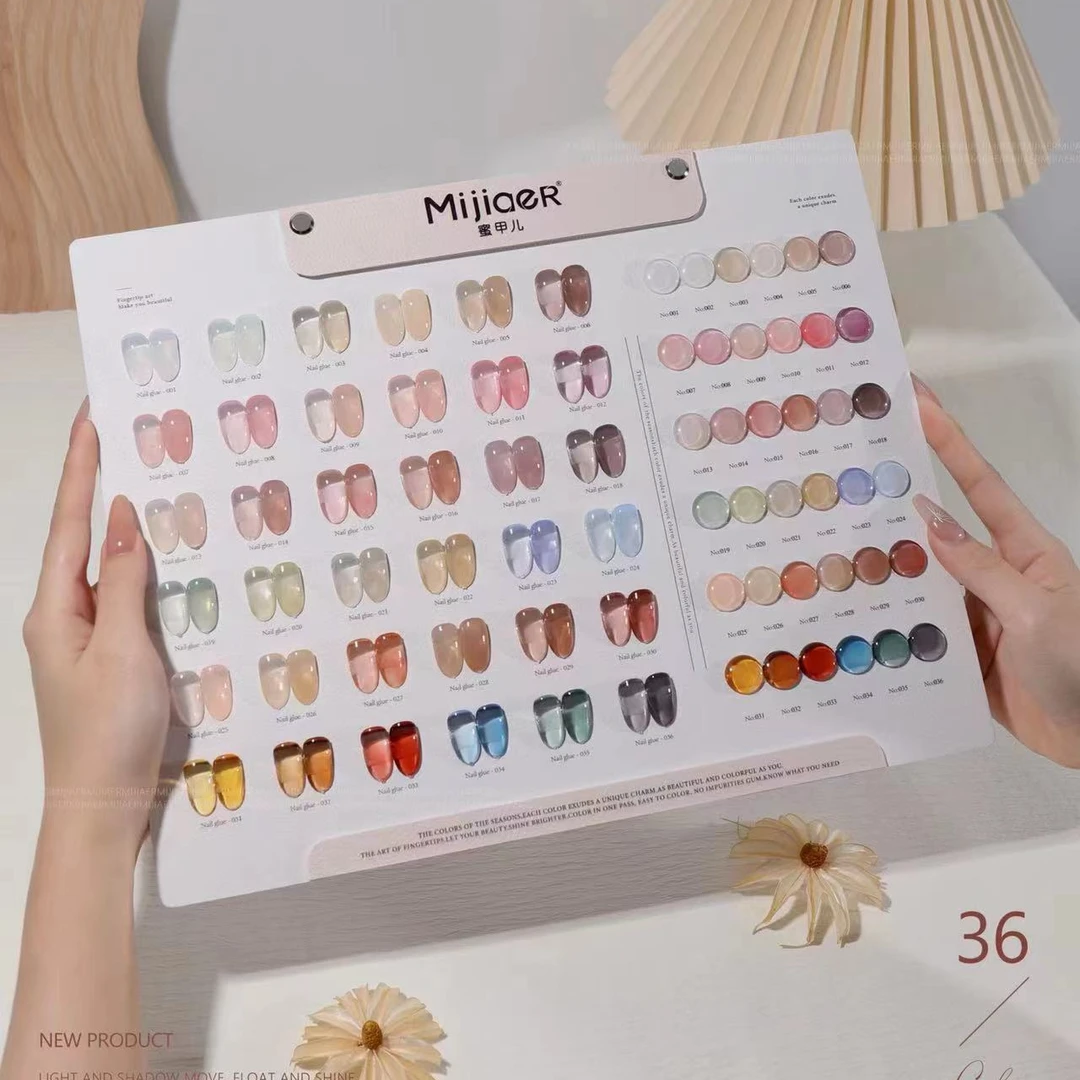 美博会新品：蜜甲儿36色星辰透色 百搭打底透色美甲店专用小套