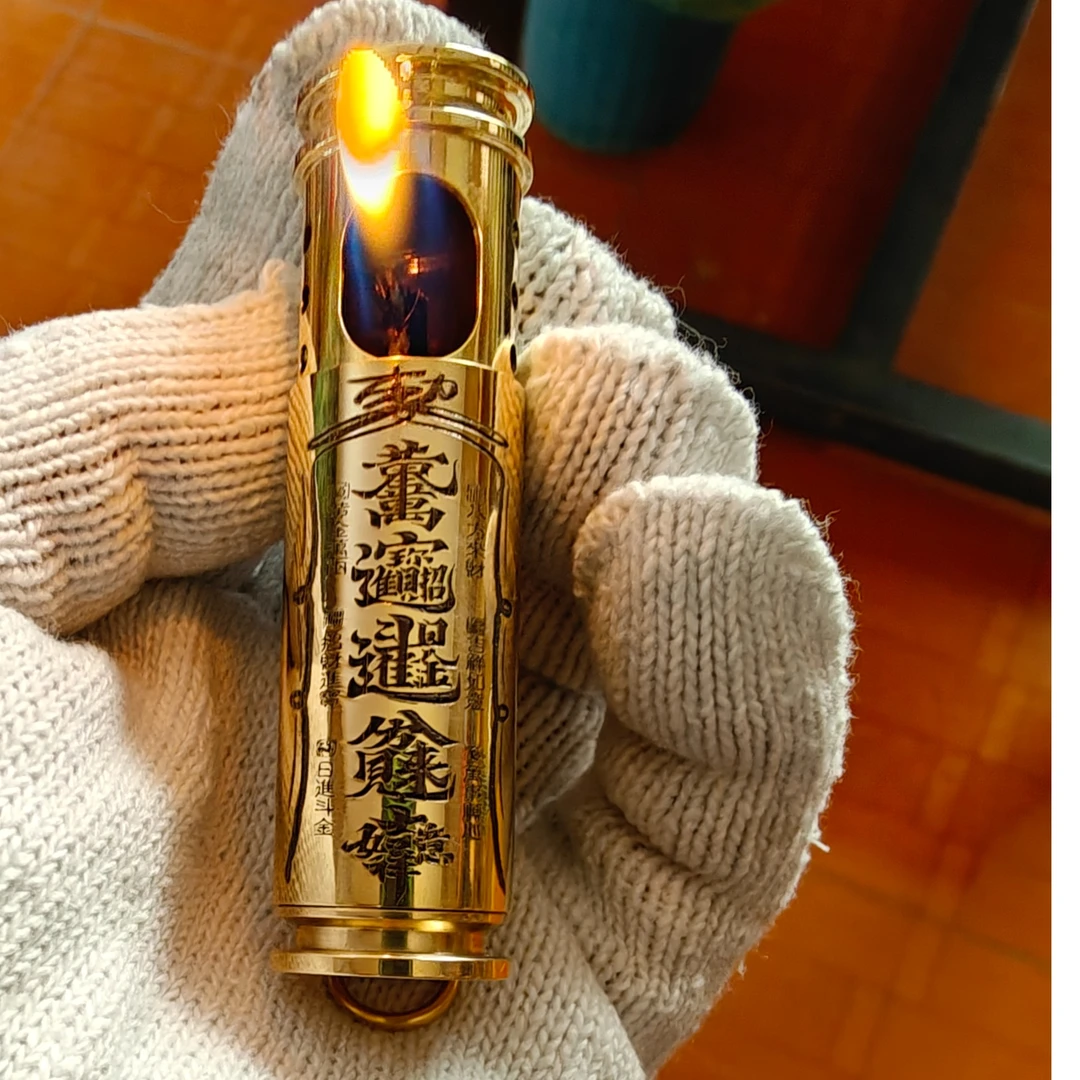 战壕煤油打火机高端火机战壕弹壳老式黄铜复古手工防风高档经典