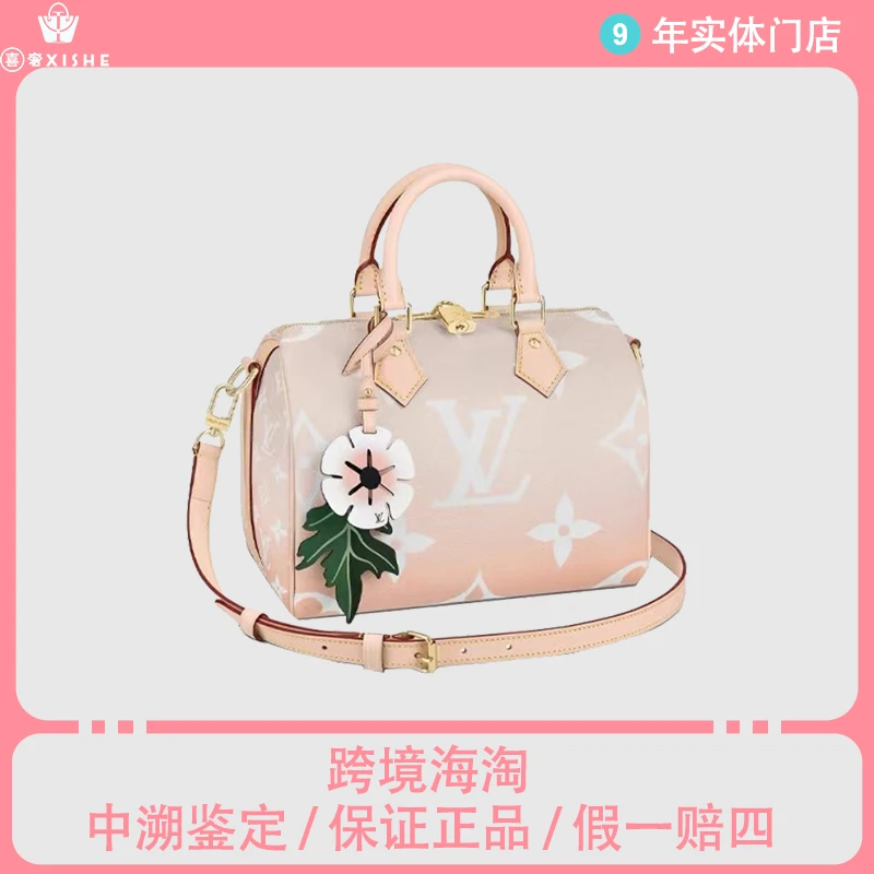 全新未使用 LouisVuitton/路易威登 speedy25 限定款斜跨手提包