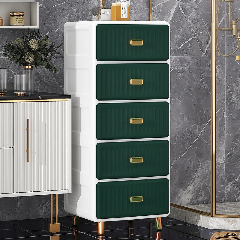 安家日记轻奢风收纳柜储物柜多层大容量夹缝欧式收纳柜床头柜客厅