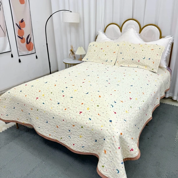 【星星点点】200×230牛奶绒加厚加密绗缝床盖双面多功能亲肤保暖