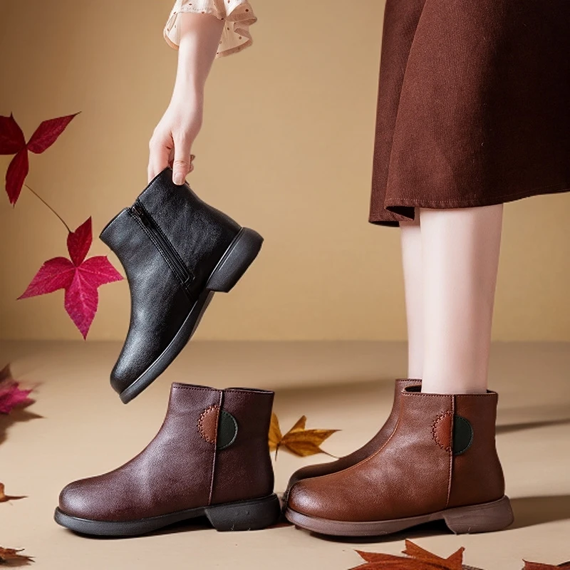 妈妈鞋冬季棉鞋加绒秋冬保暖短靴加厚女鞋防滑中老年爆款妈妈棉鞋