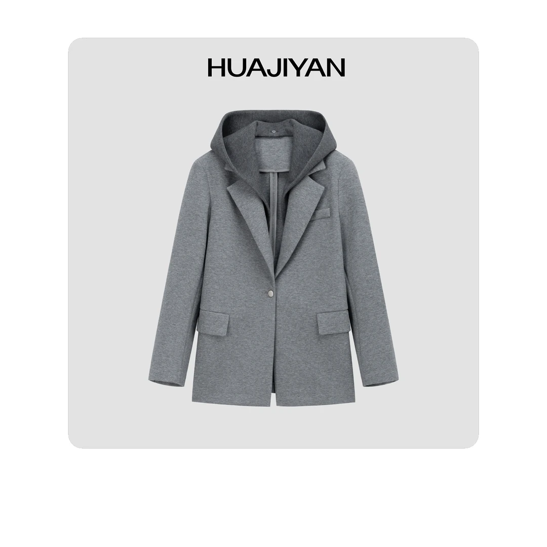 华吉言/HUAJIYAN【纽约地铁】设计感帽子可拆卸两穿百搭轻盈感外套