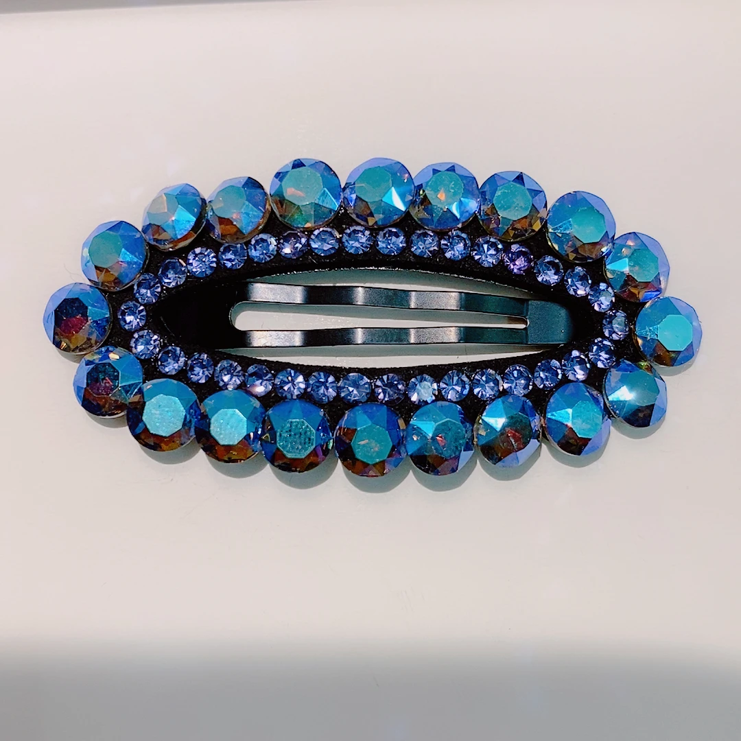 新品边夹BB夹 韩式椭圆刘海夹水钻发夹闪亮夹子头甜美可爱发饰品