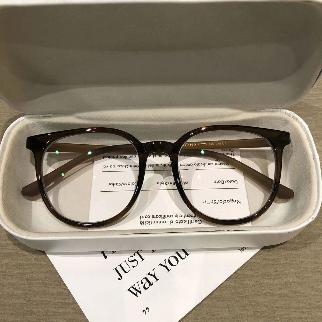 早八素颜新款冷茶色温柔眼镜框女纯欲氛围感显白防蓝光可配高度数