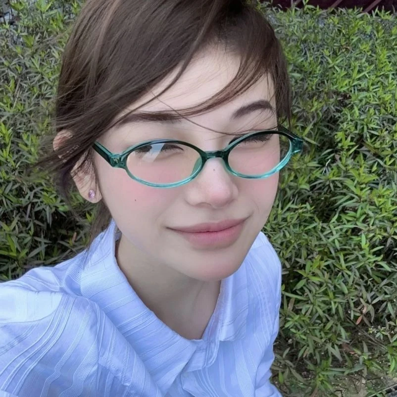 2023新款小框青色镜架博主复古超轻二次元眼镜框学生近视可配度数