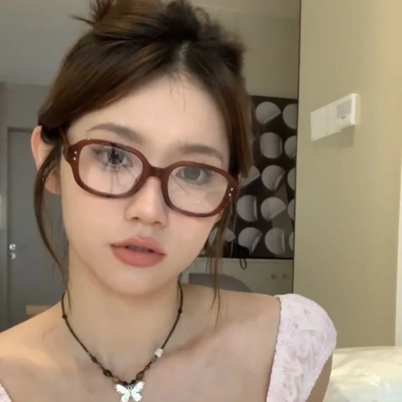 复古美式麻辣女教师红色方形粗框素颜眼睛镜框近视眼镜欧美方圆脸