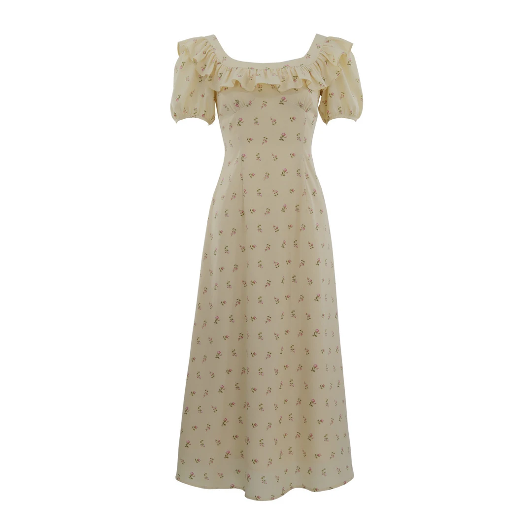 LAOXIAO服饰【橘调花海】法式甜美初夏显瘦连衣裙宝藏衣橱上新478