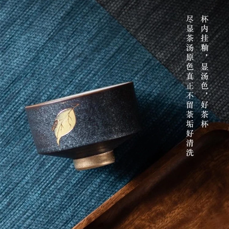 手拉胚创意茶杯日式个性单杯品茗杯陶瓷功夫茶具主人杯普洱杯直发