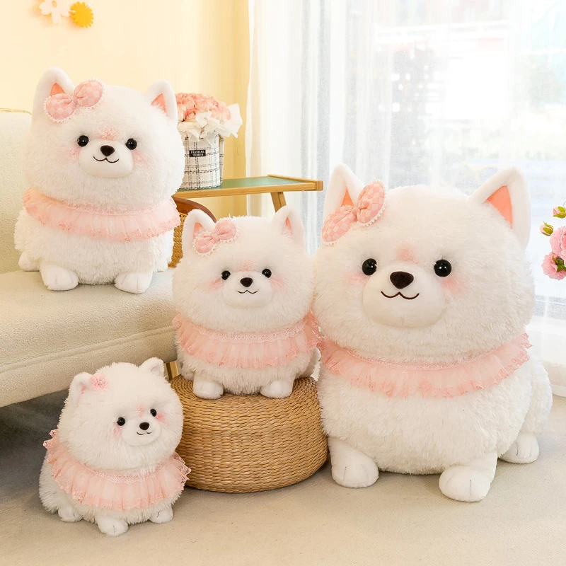 仿真小狗玩偶精品博美犬公仔毛绒玩具摆件布娃娃儿童睡觉抱枕礼物