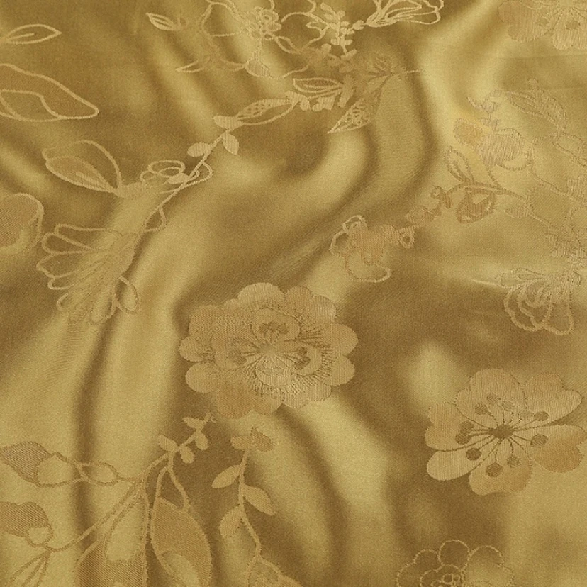 太阳花系列双面真丝提花面料成品旗袍布料丝绸布头蚕丝