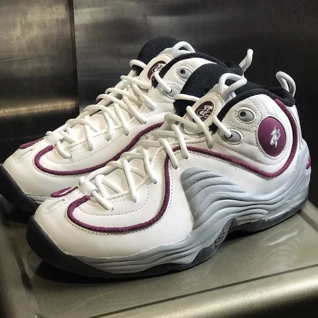 Nike/耐克Penny 女款 白灰低帮织物减震防滑复古篮球鞋DV1163-100