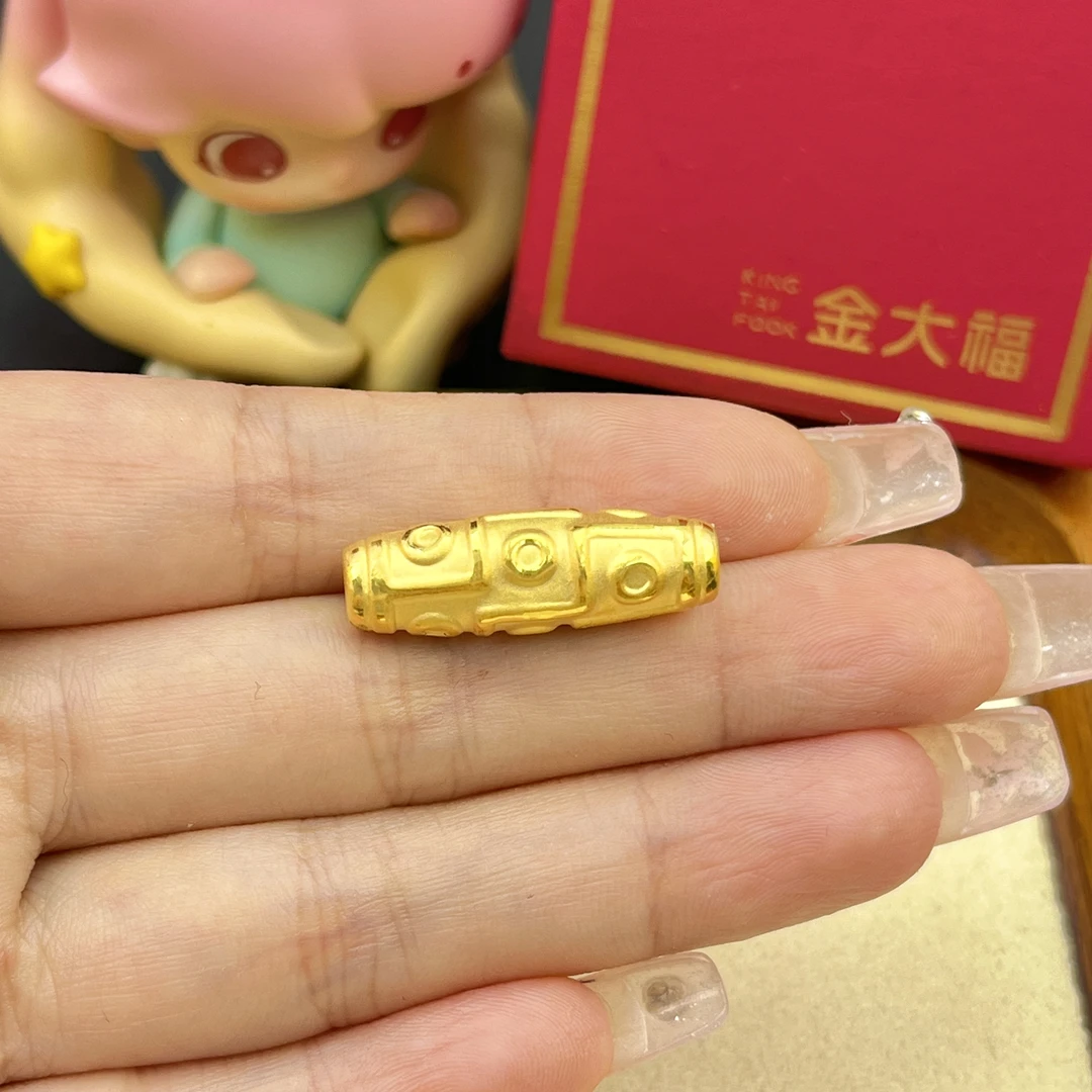 金大福足金999桶珠吊坠手编克重可选