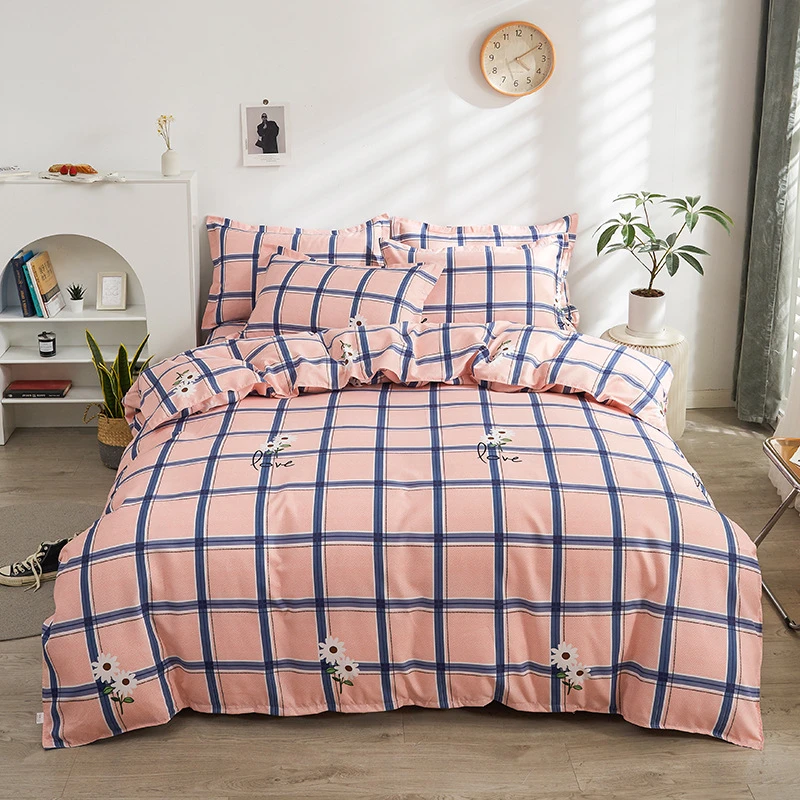 纯棉全棉四件套床单床笠被套磨毛床上用品冬季牛奶绒加厚三件套