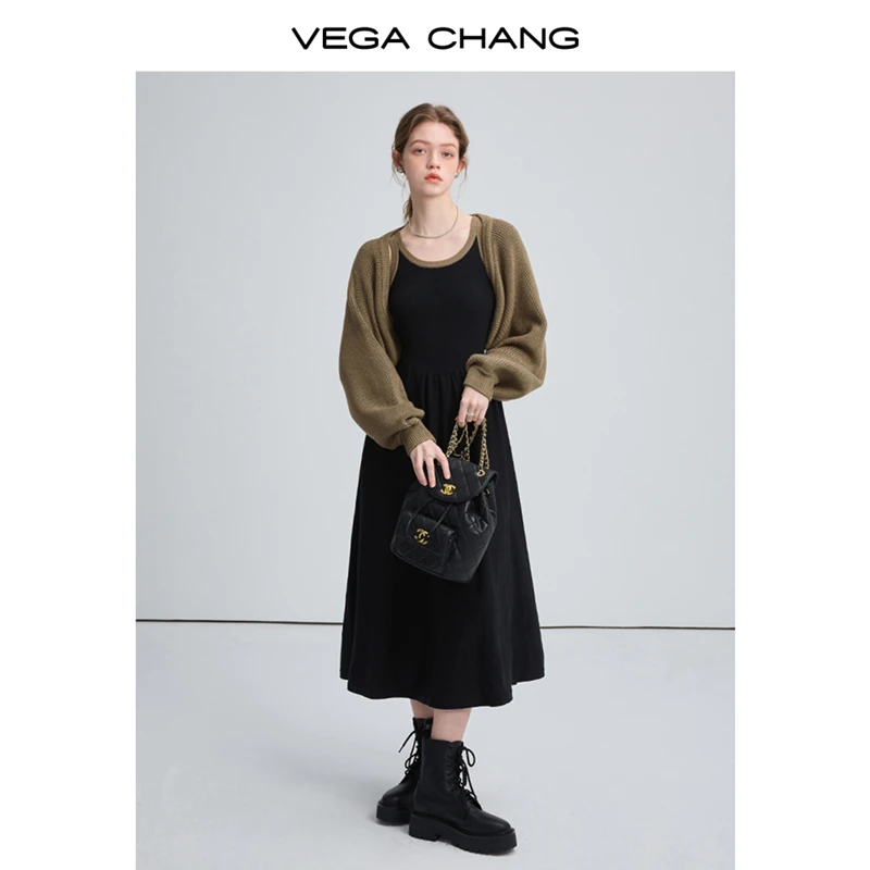 VEGACHANG2025春季新款+坎肩显瘦韩版休闲时尚套装裙法式尤莱特