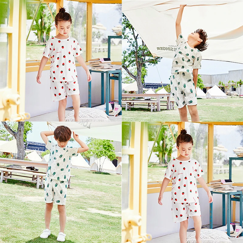 儿童纯棉短袖套装宝宝夏季小童薄款时尚夏装童装衣服短裤家具套装