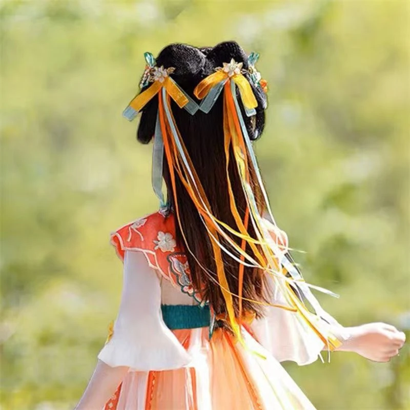 古风配饰瑶瑶遇见神鹿衍生款发夹头饰蝴蝶结对夹长飘带汉服发饰