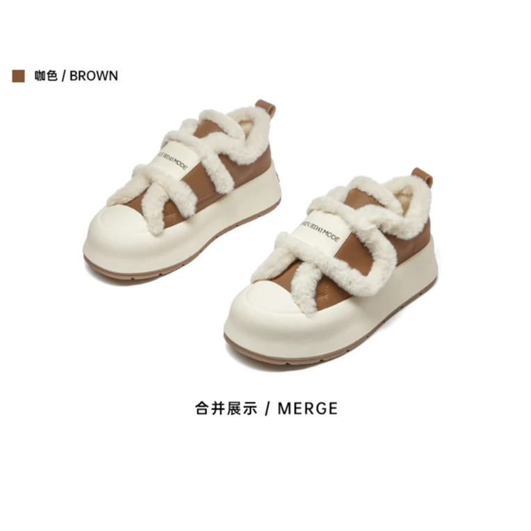 SATURDAYMODE【漂亮】冬季时尚加厚毛毛休闲鞋MD34111G70 888