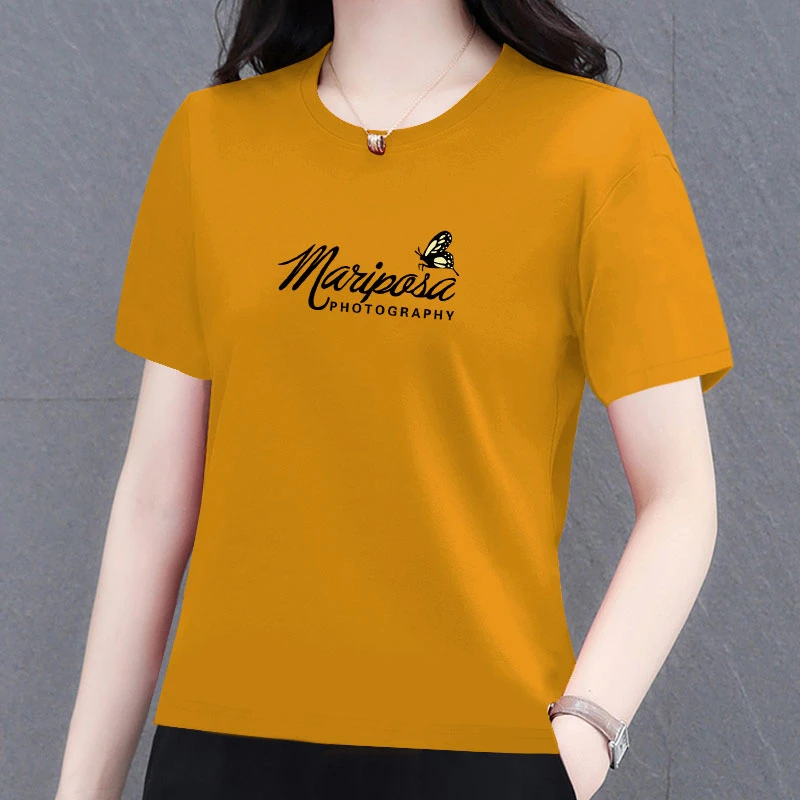 纯棉短袖新款2024夏季显瘦中年宽松妈妈时尚上衣体恤衫