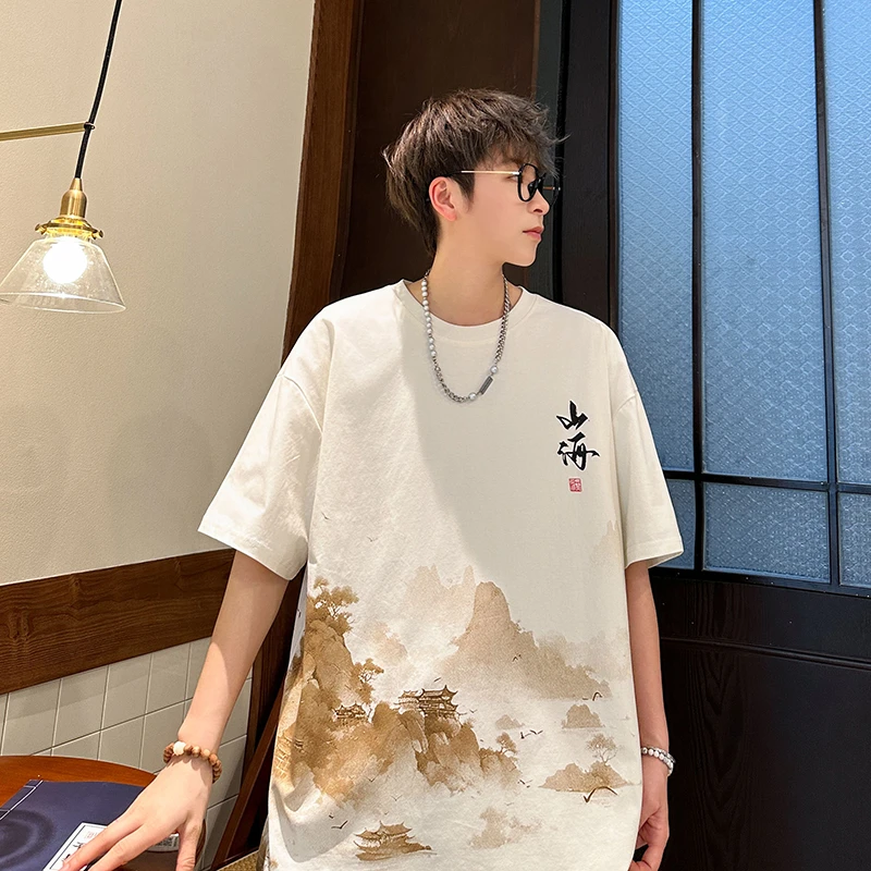 青少年夏季新款中学生男16岁宽松潮流休闲T恤半袖帅气圆领短袖18