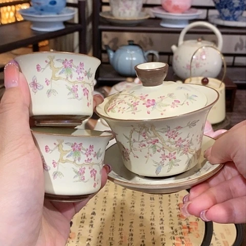 盖碗➕客杯2杯盖碗2客杯