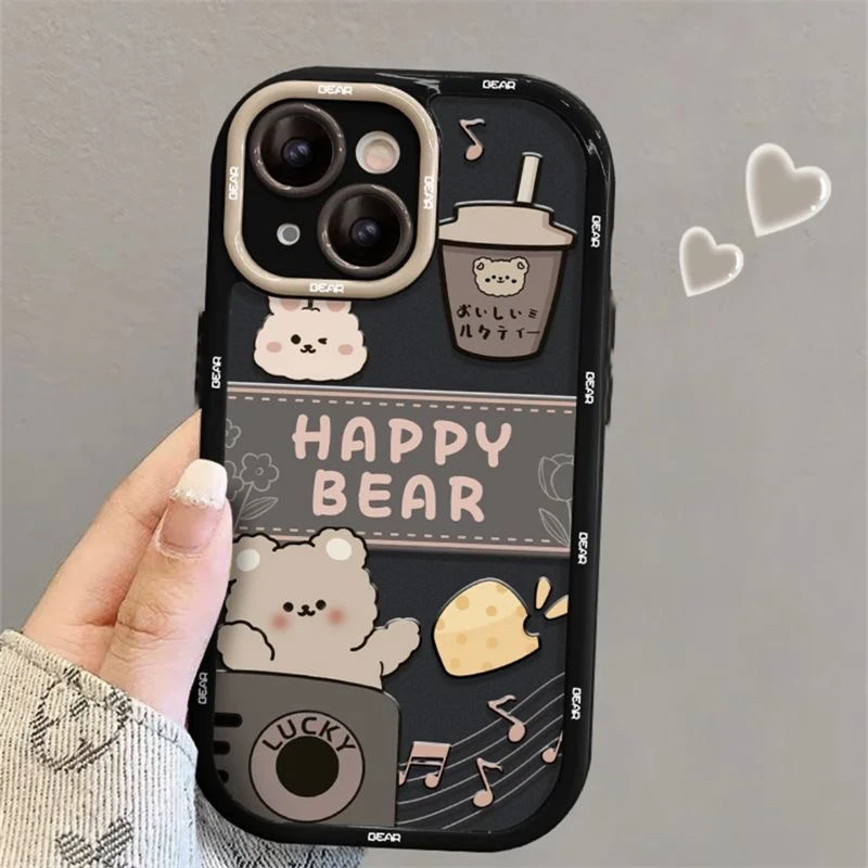 奶茶小熊适用苹果15/14promax手机壳13全包12华为/oppo/小米/vivo