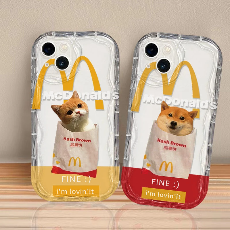 麦当劳猫适用苹果15/14promax手机壳13全包12华为/oppo/小米/vivo