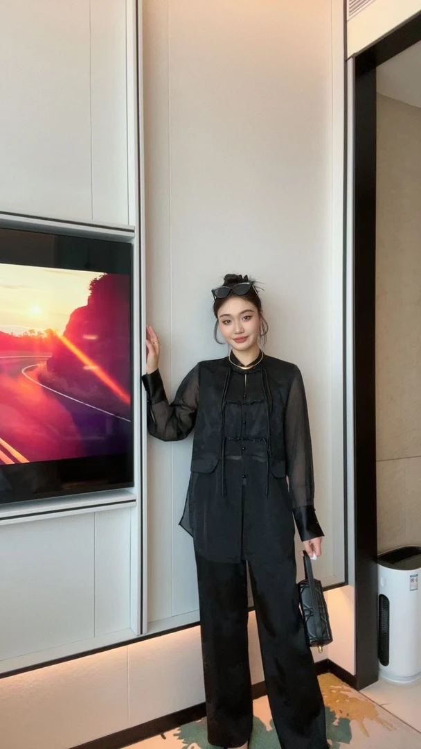 气质新国风盘扣提花套装气质