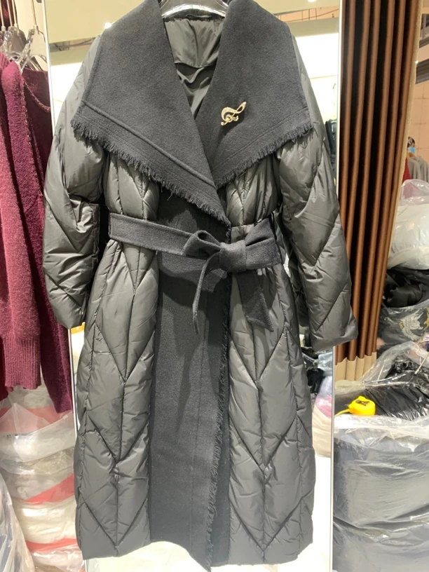 收腰拼接大气外套