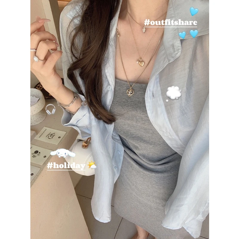 金蘑菇菇 passion夏日法则 显瘦针织打底连衣裙（短裙版）