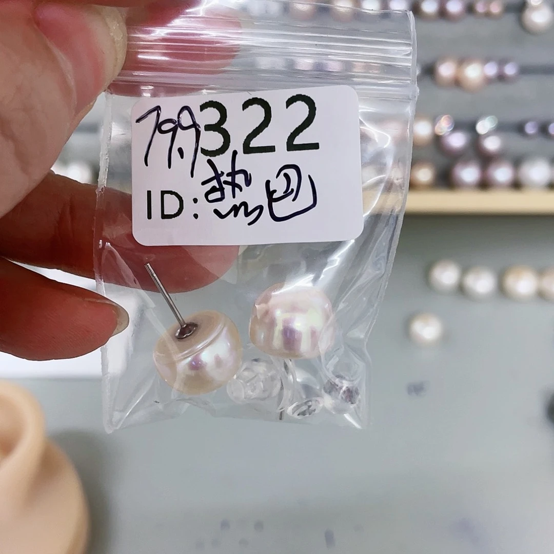 淡水珍珠耳饰足银镶嵌热*
