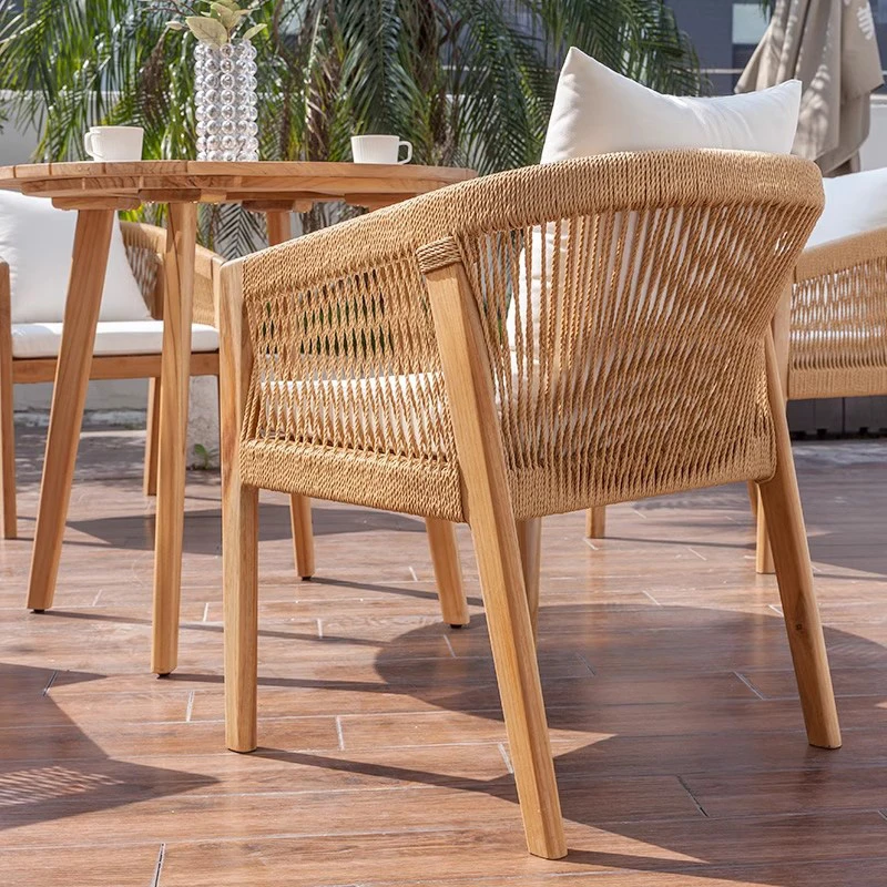 户外露台柚木椅藤编创意庭院花园休闲家具别墅酒店民宿阳台藤椅