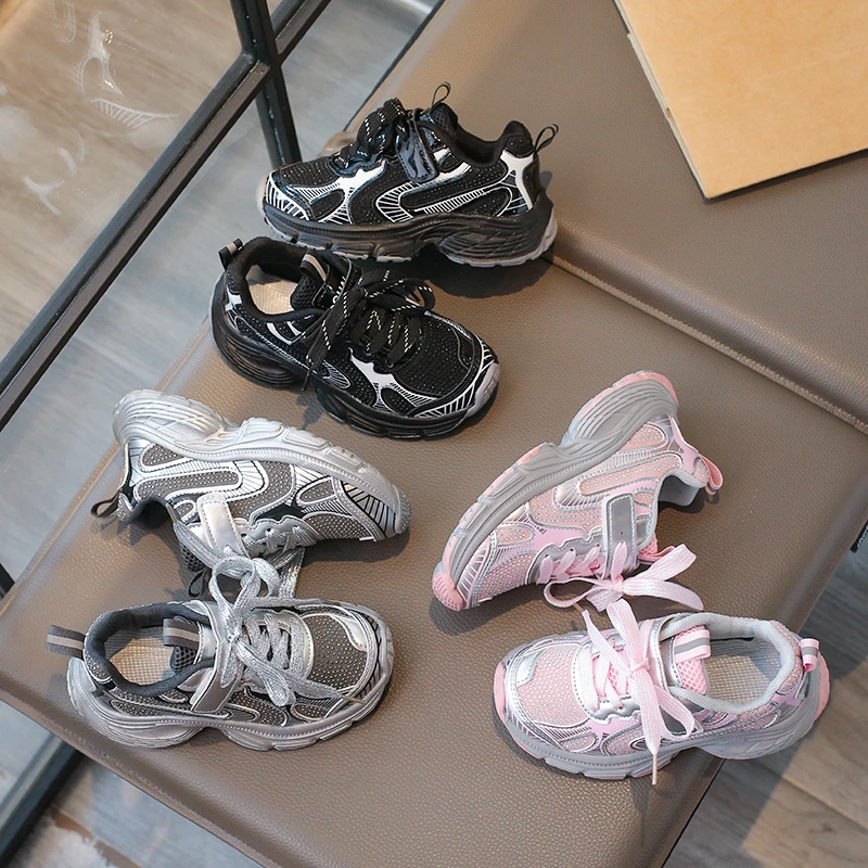 儿童鞋运动鞋2025春秋新款水钻女童百搭老爹鞋中大童休闲鞋-5542