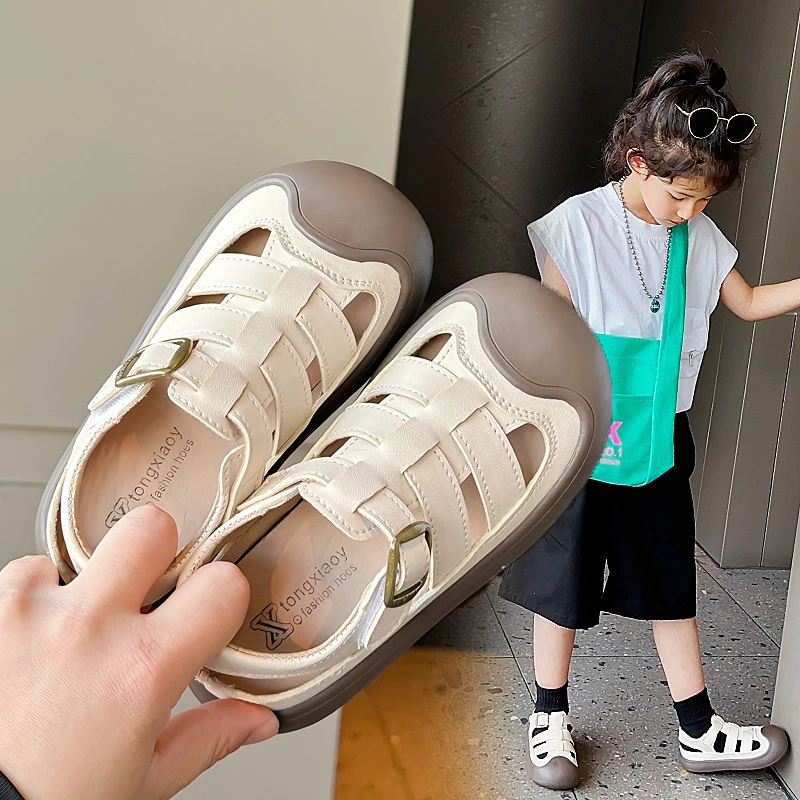 2025新款夏季儿童包头防踢凉鞋男童女童软底防滑沙滩鞋-TXY-1660