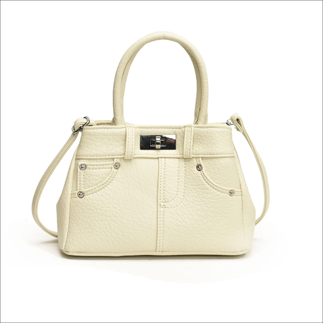 6943时尚女士真皮牛皮单肩铂金包手拎包轻奢百搭简约荔枝纹经典