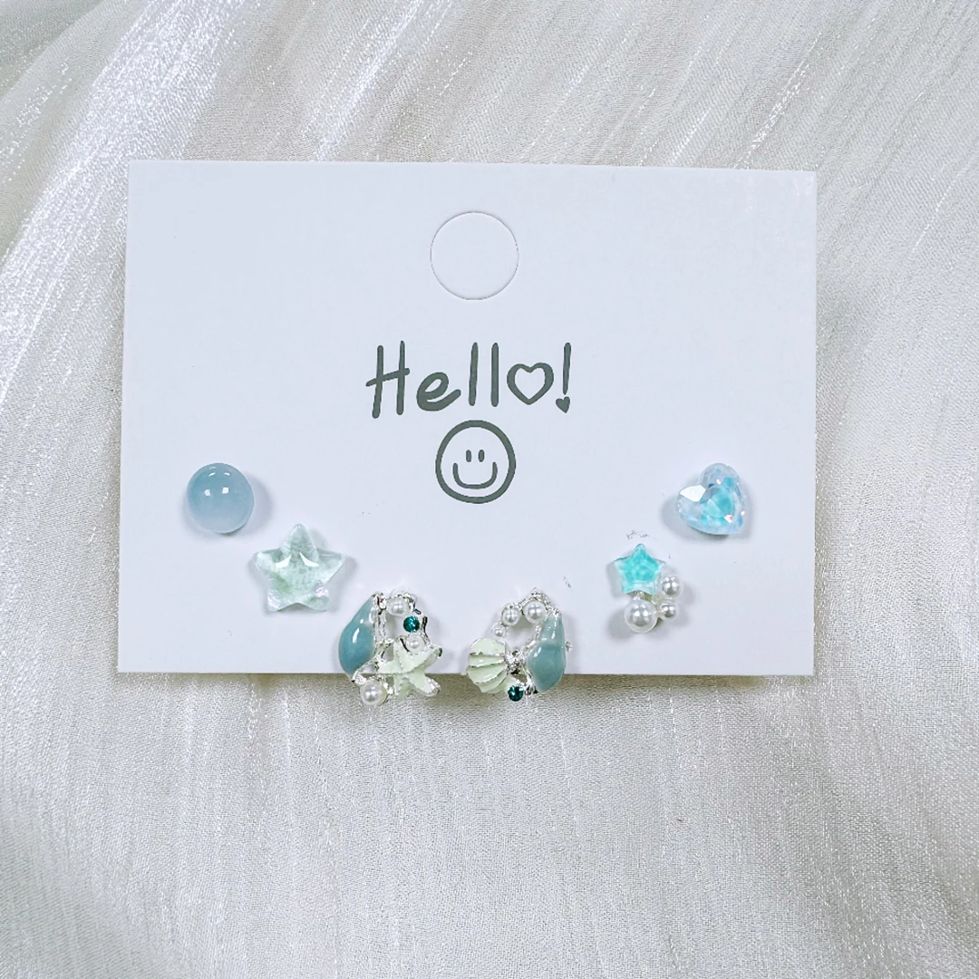 铜合金树脂耳饰 公主风甜美童趣耳钉