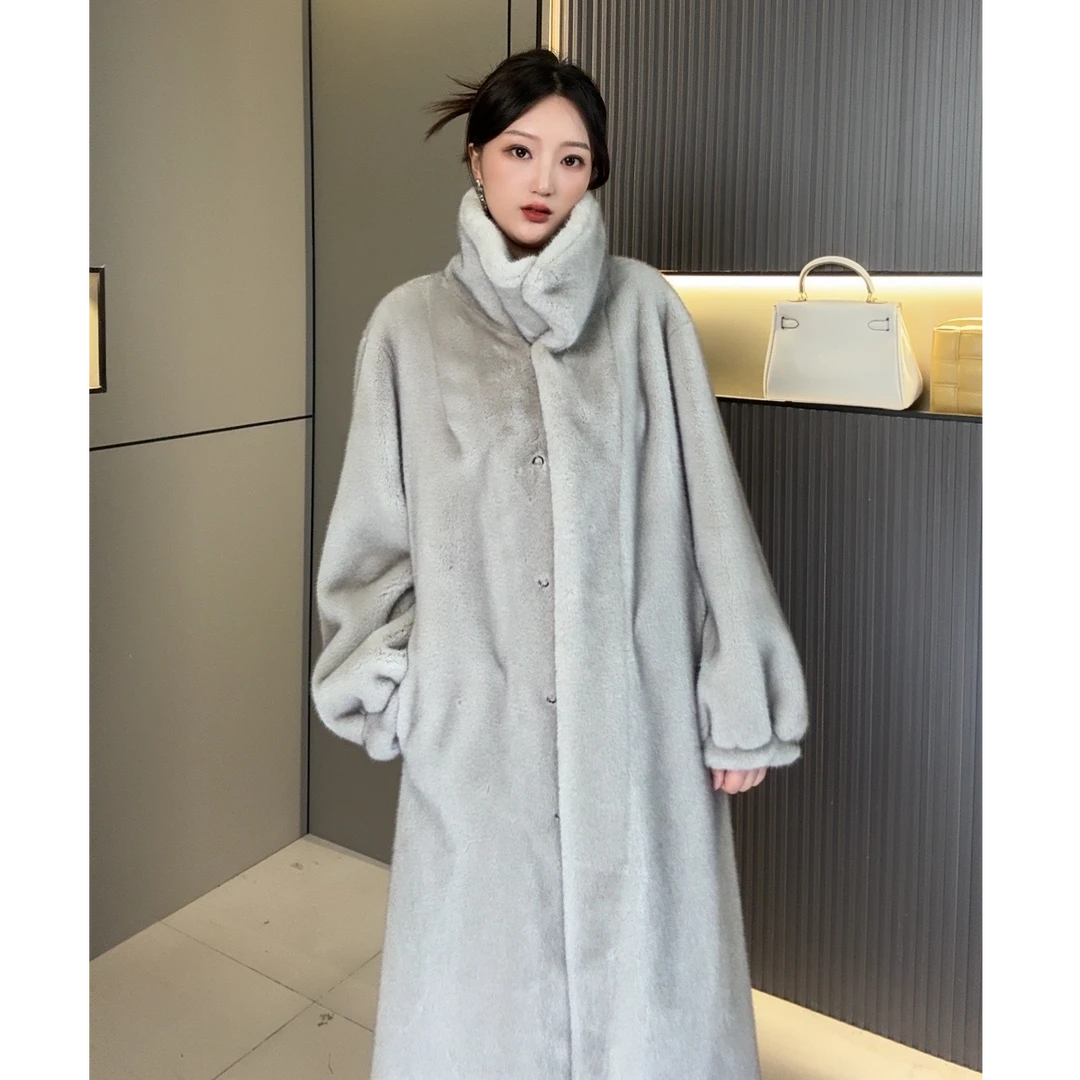 2024新款双色毛尖高密度设计师推荐毛毛外套