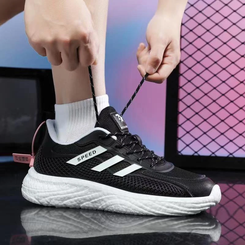 情侣鞋网面透气时尚软底跑步休闲运动舒适百搭轻便防滑潮鞋3503