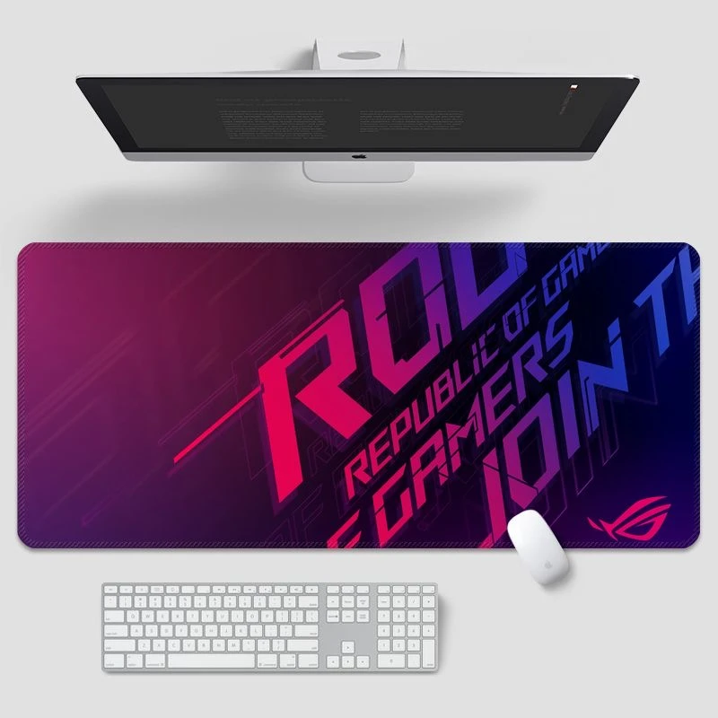 ROG大鼠标垫30*80cm加厚办公游戏细面鼠标垫防水大号电竞锁边